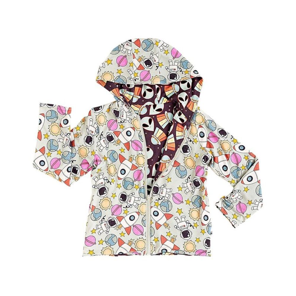Bums & Roses Girls No Space To Go Reversible Jacket, Multicolor
